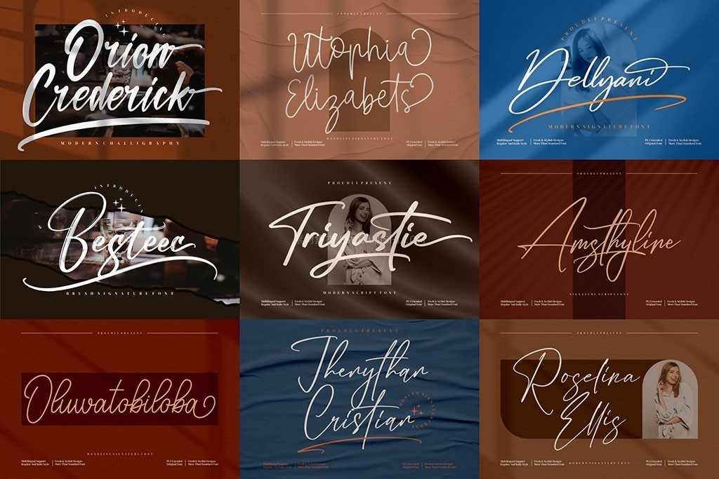 50款华丽优雅的签名艺术字体包